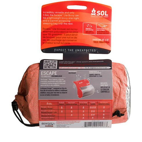 SOL Escape Lite Bivvy Sleeping Bag - Lightweight and Compact Survival Bag