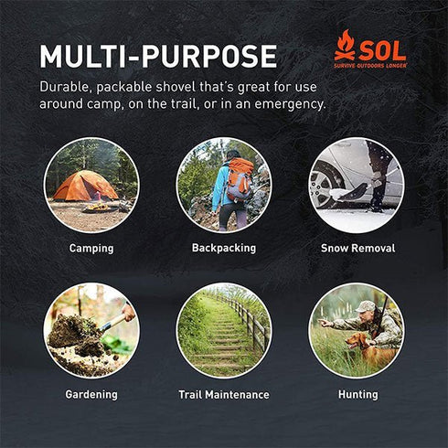 SOL Packable Field Shovel - Portable and Sturdy Shovel