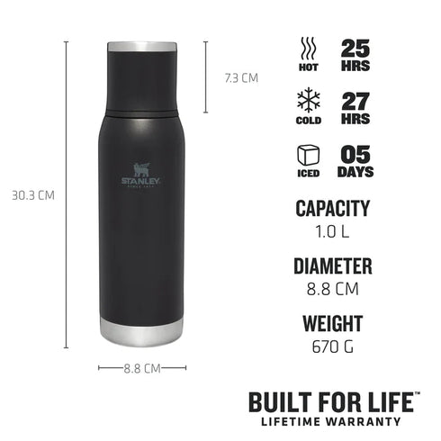 Stanley ADV Flask 1L/1.1Qt To - Go Bottle Black