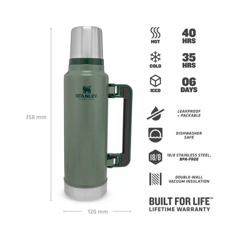 Stanley CLA Vacuum Bottle 1.4L/1.5QT H.Green