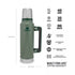 Stanley CLA Vacuum Bottle 1.4L/1.5QT H.Green