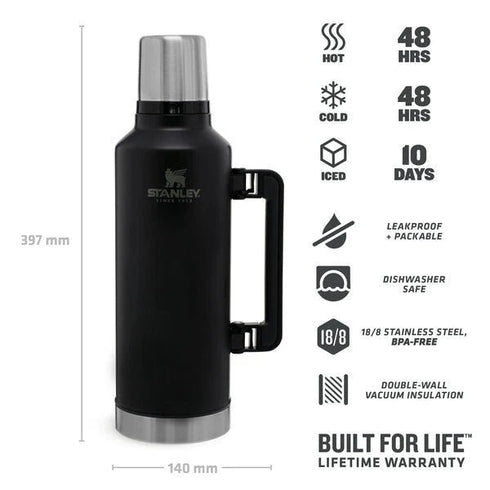 Stanley CLA Vacuum Bottle 2.36L / 2.5Qt M.Black