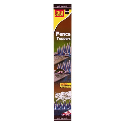 STV Prickle Strip Garden Fence Toppers 6 Pack, UV Resistant Cat and Squirrel Deterrent Spikes for Fences