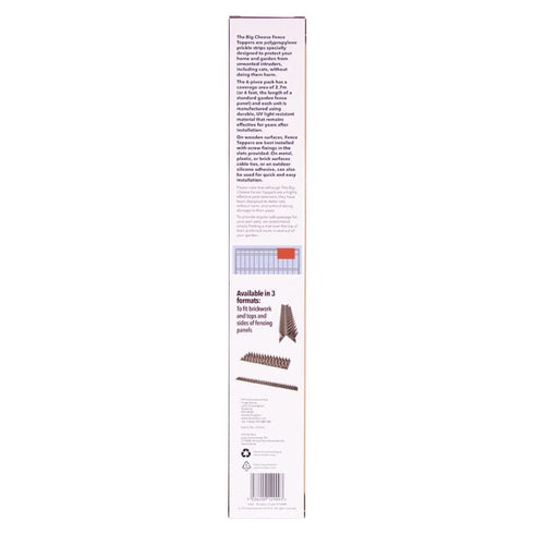 STV Prickle Strip Garden Fence Toppers 6 Pack, UV Resistant Cat and Squirrel Deterrent Spikes for Fences