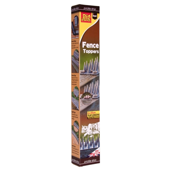 STV Prickle Strip Garden Fence Toppers 6 Pack, UV Resistant Cat and Squirrel Deterrent Spikes for Fences