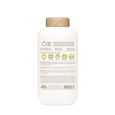 Sun Bum Baby Bubble Bath Soothing Cleanser for Bath Time
