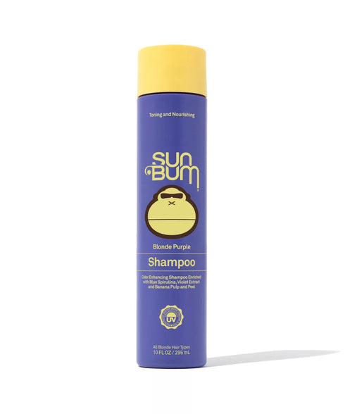 Sun Bum Blonde Purple Shampoo Brighten Hair with wake surf Energy