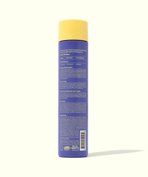 Sun Bum Blonde Purple Shampoo Brighten Hair with wake surf Energy