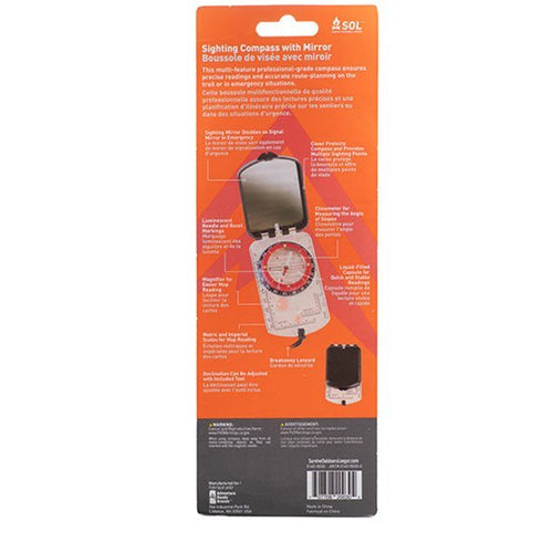 Survive Outdoors Longer Sighting Compass With Mirror