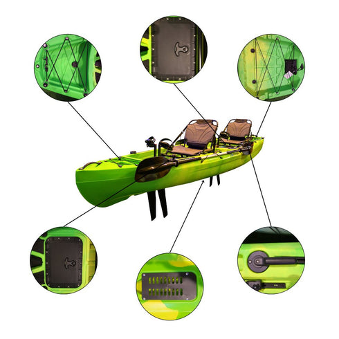 Tango Double Person Flap Pedal Kayak 4.1m Package Seats,220Cm Paddles and Flap pedal drive system