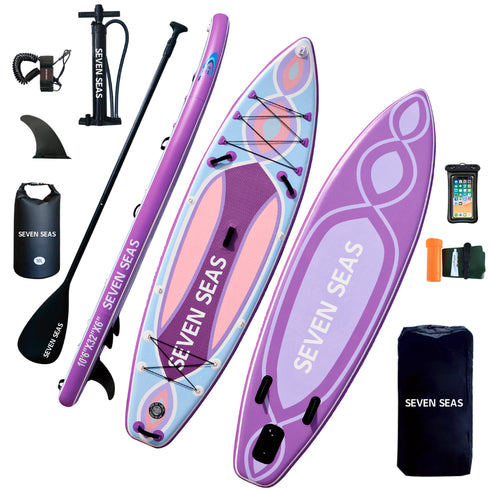 Terraqueous Inflatable Stand Up Paddle Board, iSUP Package with Paddle, Pump, Leash and Dry Bag