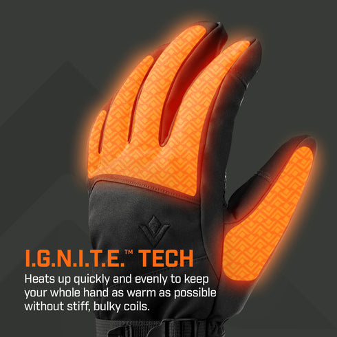 THAW Rechargeable Heated Gloves, Touchscreen Winter Gloves with Full-Finger Heating, 3M Thinsulate and 3 Heat Modes