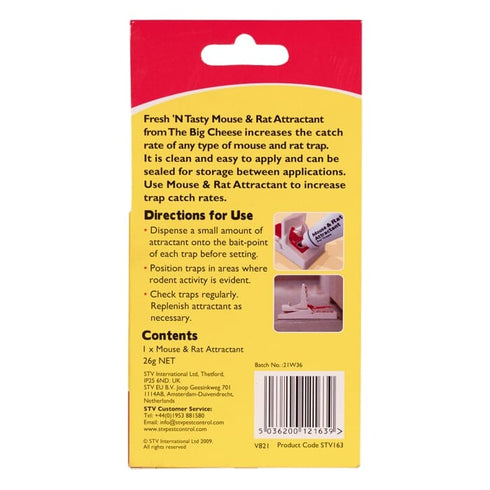 The Big Cheese Fresh N Tasty Mouse and Rat Attractant 26g, Trap Lure That Raises the Catch Rate of Any Trap