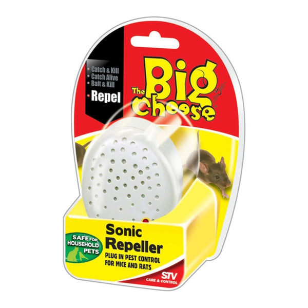 The Big Cheese Sonic Repeller with UK 3 Pin Plug, Plug-In Mouse and Rat Pest Control Safe for Household Pets