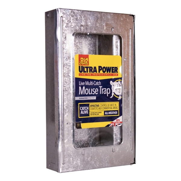 The Big Cheese Ultra Power Live Multi-Catch Mouse Trap, Galvanised Steel Humane Trap Holding Up to 10 Mice