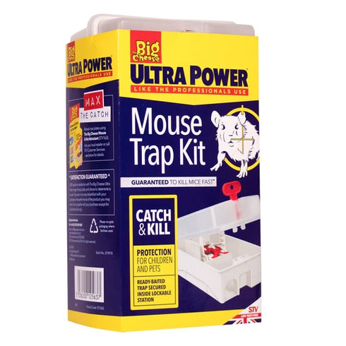 The Big Cheese Ultra Power Mouse Trap Kit, Lockable Tamper Resistant Station with Ready Baited Snap Trap