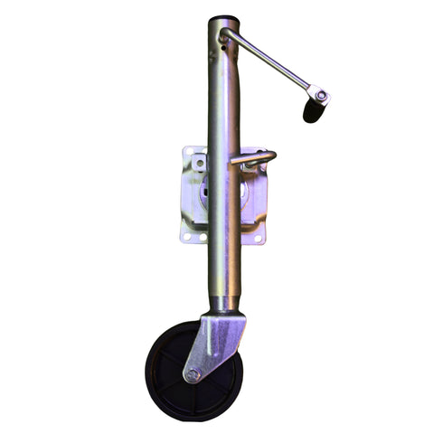 Trailer Jack 1000 lbs, Zinc Finish Trailer Jockey Wheel with Single Plastic Wheel for Boat Trailers