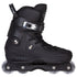 USD Aeon 60 Black Aggressive Inline Skates, Unibody Street and Park Skates with Shock Absorber and Wide Soulplate
