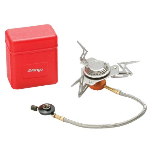 Vango Compact Folding Gas Camping Stove, a portable and efficient silver stove for outdoor cooking and backpacking.