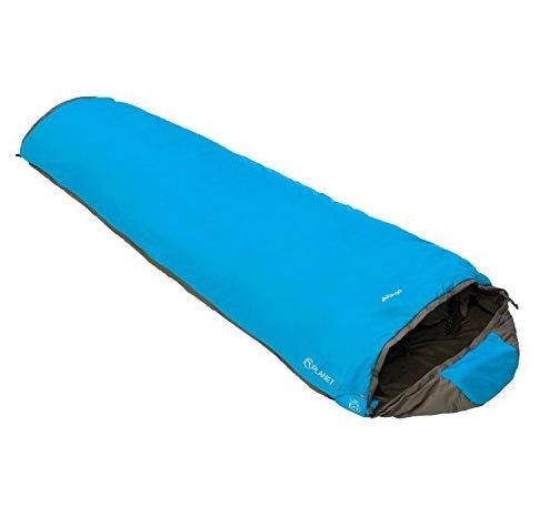 Vango Planet 50 Sleeping Bag, a blue, lightweight bag offering warmth for summer camping and travel adventures.