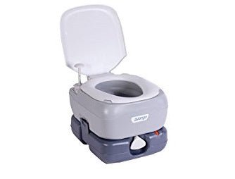 Vango Throne Portable Camping Toilet (12L), a grey, convenient, and hygienic portable toilet solution for campers.