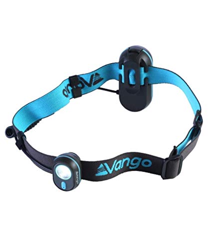 Vango Volt Head Torch, a compact, bright blue headlamp providing hands-free LED lighting for camping and hiking.