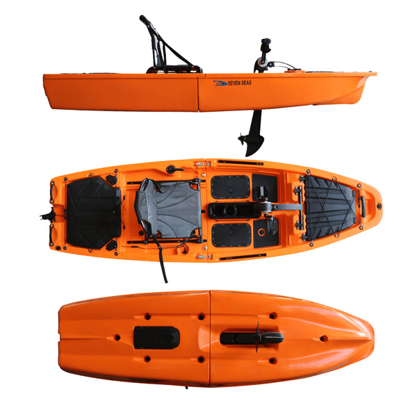 Vicking King Fisher Pedal Fishing Kayak 2.8m VK-46, Two-Section Single Kayak with Stadium Seat EV and Paddle