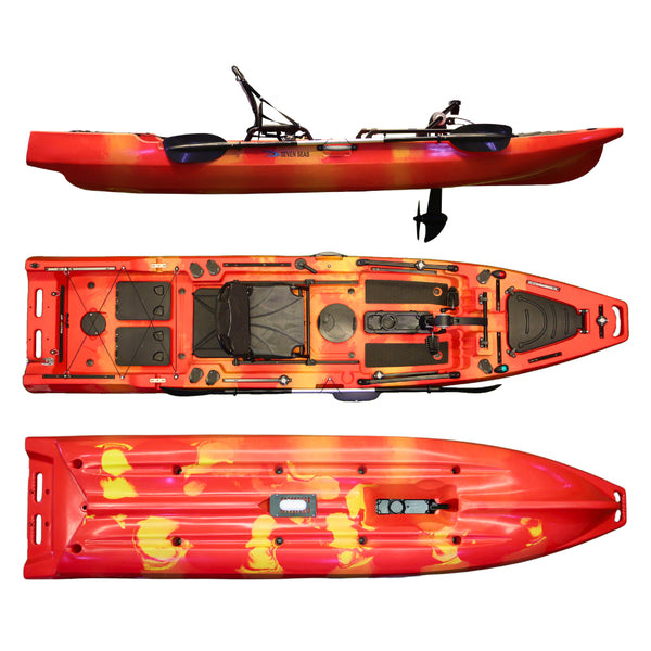Vicking Orca Propeller Pedal Kayak 3.8m VK-22, 1-Person Fishing Kayak with 250 kg Load and Stadium Seat EP