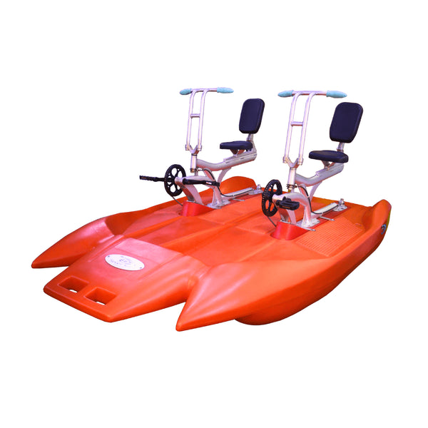 Water Bike for 2 Riders, Pedal Water Bicycle with Twin Floats, Aluminium Frame and Adjustable Seats