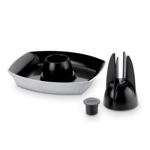 Weber Deluxe Poultry Roaster, Ceramic Coated Non-Stick Beer Can Chicken Roaster with Flavour Cup and Steam Cap