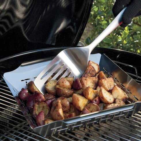 Weber Large Vegetable Basket Stainless Steel - Durable and Spacious Grill Accessory