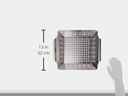 Weber Large Vegetable Basket Stainless Steel - Durable and Spacious Grill Accessory