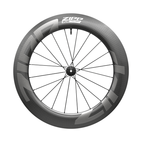 Zipp 808 Firecrest tubeless disc brake front wheel, black, side view