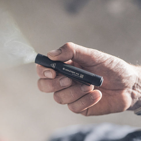 Ledlenser P2R rechargeable mini flashlight, in use