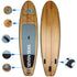 Wooden Inflatable Stand Up Paddle Board, iSUP Package with Paddle, Pump, Leash and Dry Bag