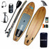 Wooden Inflatable Stand Up Paddle Board, iSUP Package with Paddle, Pump, Leash and Dry Bag