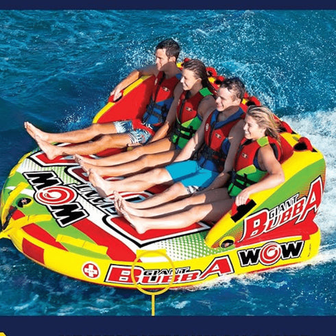Wow Giant Bubba HI - VIS 4P Inflatable Boat Tube for Water Sports