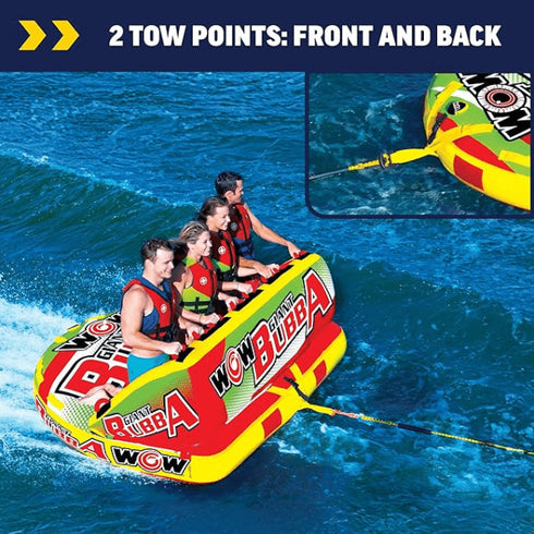 Wow Giant Bubba HI - VIS 4P Inflatable Boat Tube for Water Sports