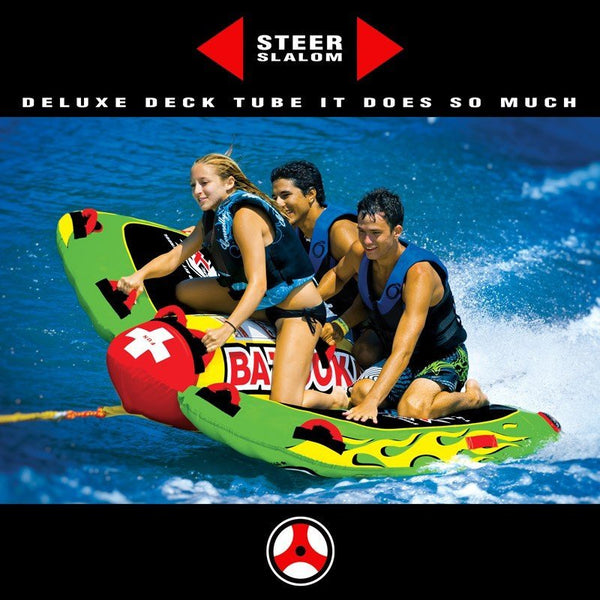 WOW Sports Big Bazooka Towable Tube for 1 - 3 Riders Heavy - Duty Fast Water Sports Tow Tube