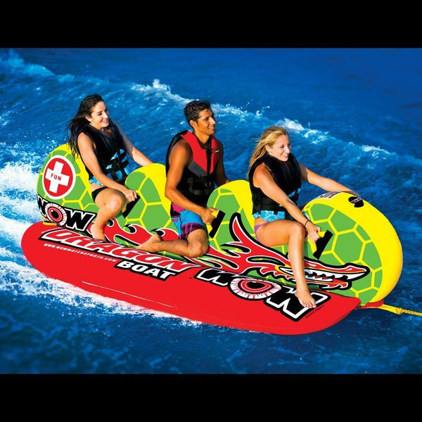 WOW Sports Dragon Boat Towable Tube - Multi - Rider Racing - Style Inflatable for Water Sports