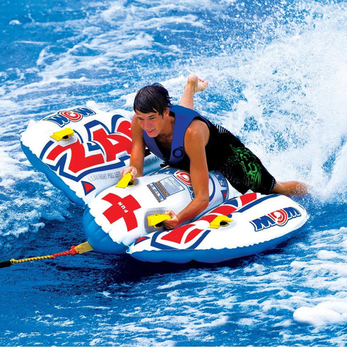 WOW Sports Zig Zag Towable Tube - 1–2 Rider Inflatable for High-Speed Water Sports