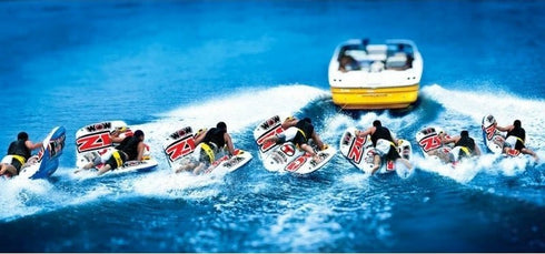 WOW Sports Zig Zag Towable Tube - 1–2 Rider Inflatable for High - Speed Water Sports