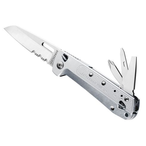 Leatherman Free K2X Enhanced 9-in-1 Multipurpose Knife, an upgraded folding knife with eight integrated tools.