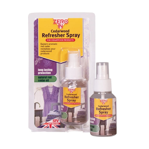 Zero In Cedarwood Refresher Spray 75 ml, Natural Red Cedar Oil to Revive Cedar Moth Protection in Wardrobes