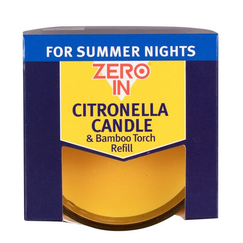 Zero In Citronella Candle and Torch Refill, Wind Resistant 20 Hour Citronella Candle for the Zero In Bamboo Torch