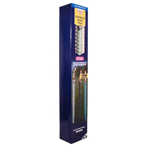 Zero In Citronella Garden Flares 12-Pack, Close to Home Citronella Flares for Gardens, Patios and Parties