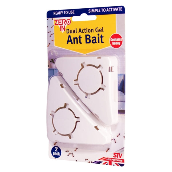 Zero In Dual Action Gel Ant Bait Twinpack, Honey Based Ant Killer That Ants Carry Back to Destroy the Nest