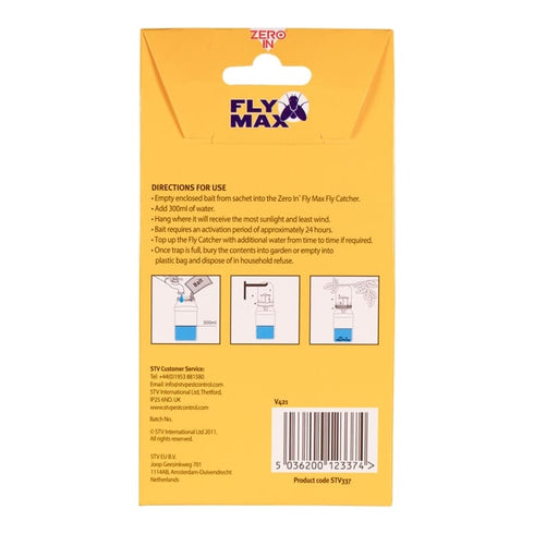 Zero In Fly Catcher Bait Refill Sachets 3-Pack, 4 g Fly Attractant Sachets for the Zero In Fly Catcher