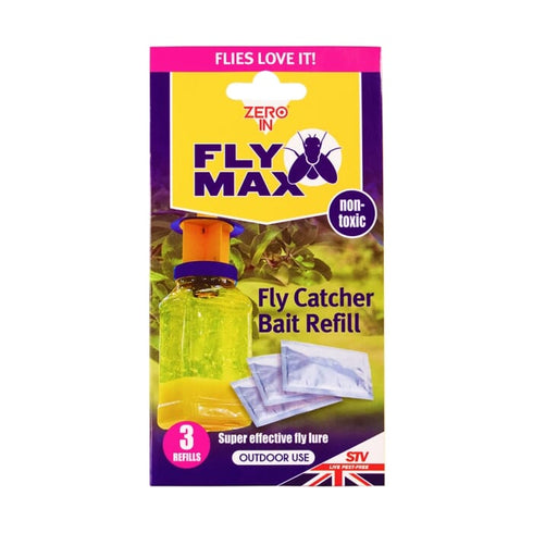 Zero In Fly Catcher Bait Refill Sachets 3-Pack, 4 g Fly Attractant Sachets for the Zero In Fly Catcher