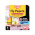 Zero In Fly Papers 4-Pack, Fruit Scented Sticky Fly Paper Strips for Kitchens, Stables and Store Rooms